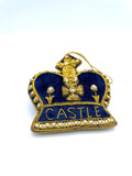 Navy and Gold Glamis Castle Crown Hanging Decoration
