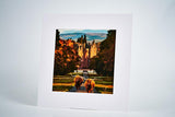 Glamis Castle Highland Cow Mounted Print (30x30cm)